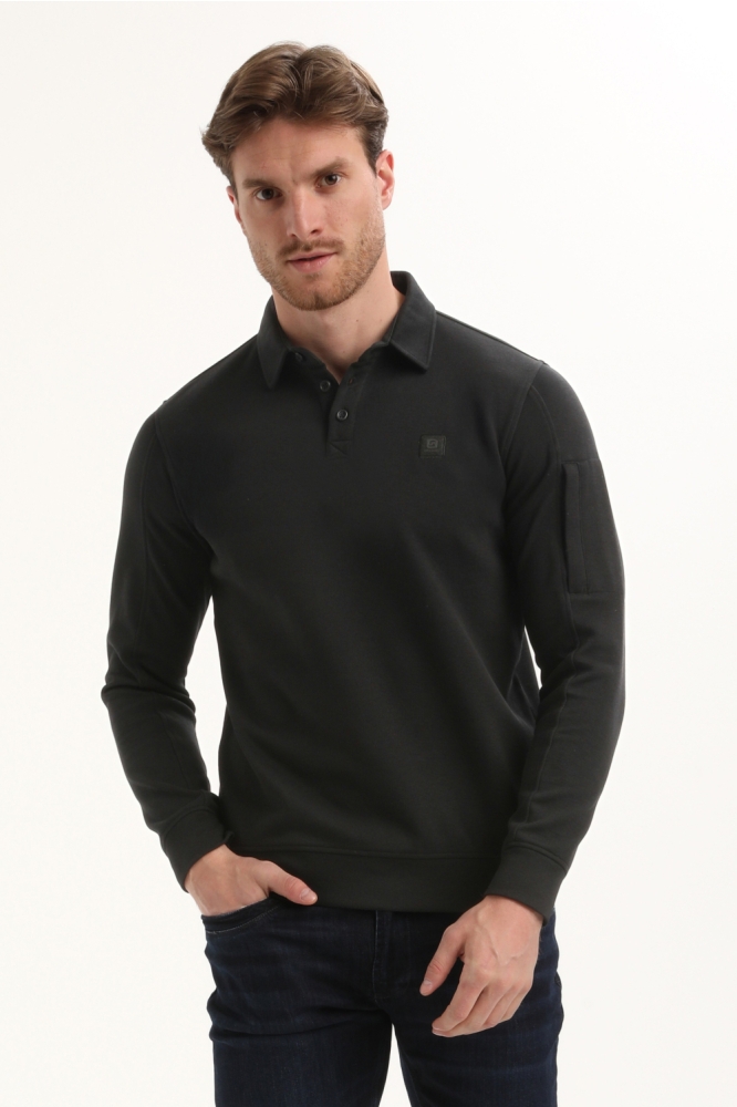 Gabbiano zwarte heren polo | Model vooraanzicht