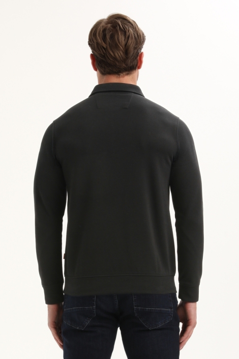 Gabbiano zwarte heren polo | Model achteraanzicht