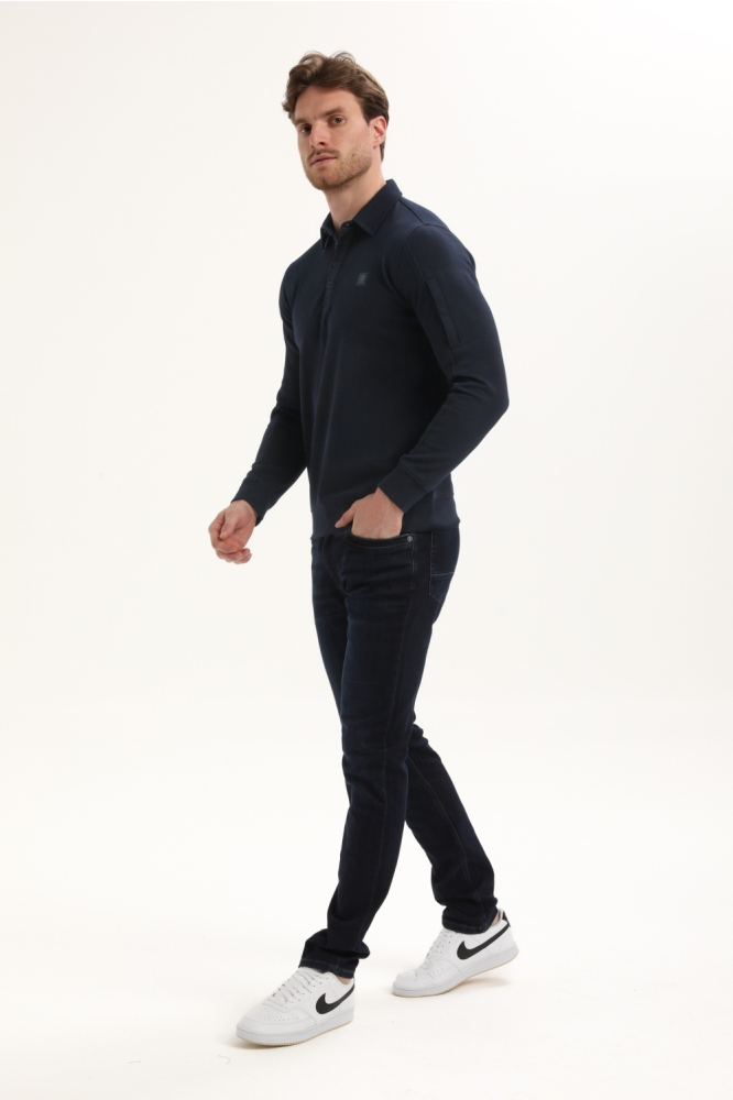 Gabbiano blauwe heren polo | Model