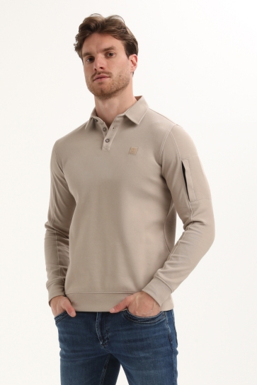 Gabbiano Polo MODIEUZE POLOKRAAG SWEATER 775774 4445 taupe