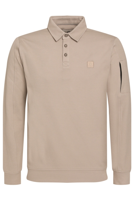 Gabbiano taupe heren polo | Vooraanzicht