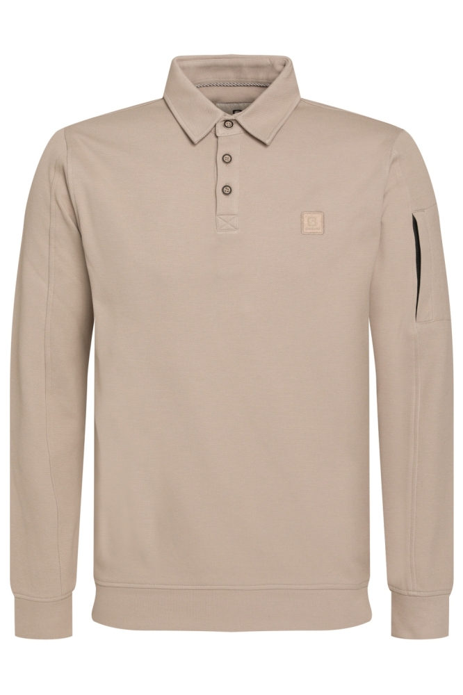 Gabbiano taupe heren polo | Vooraanzicht