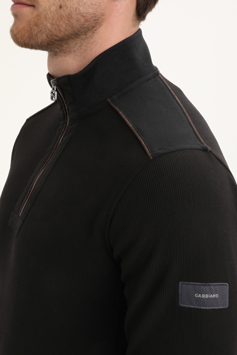 Gabbiano zwarte heren trui | Close up