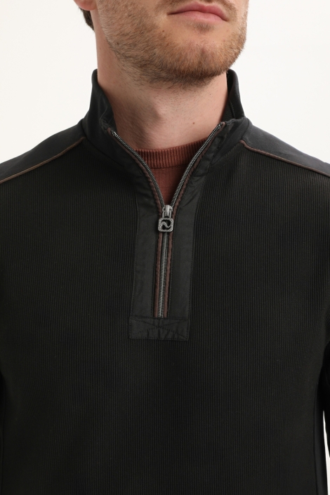 Gabbiano zwarte heren trui | Kleurstaal