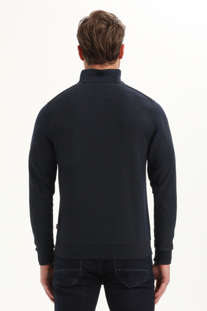 Gabbiano blauwe heren trui | Model achteraanzicht