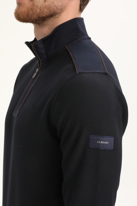 Gabbiano blauwe heren trui | Close up