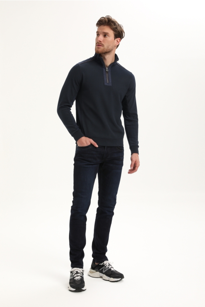 Gabbiano blauwe heren trui | Model