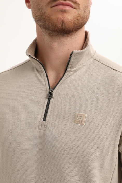 Gabbiano beige heren sweater | Close up