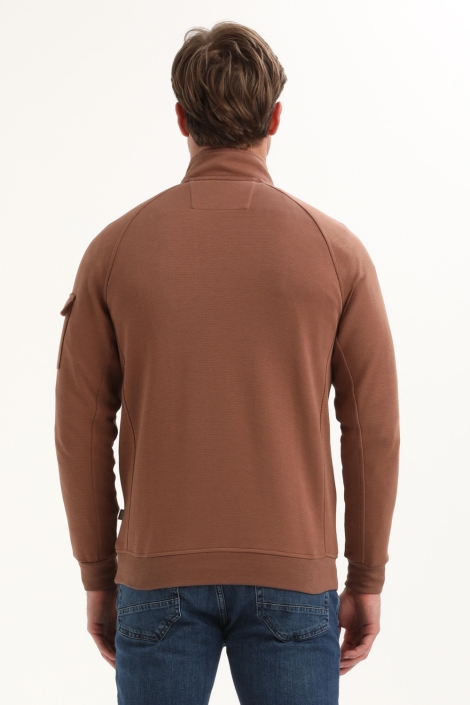 Gabbiano oranje heren sweater | Model achteraanzicht