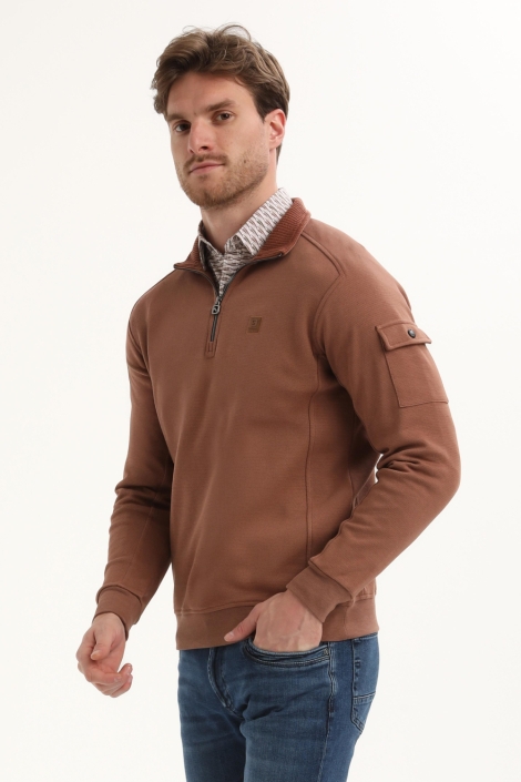 Gabbiano oranje heren sweater | Model zijaanzicht