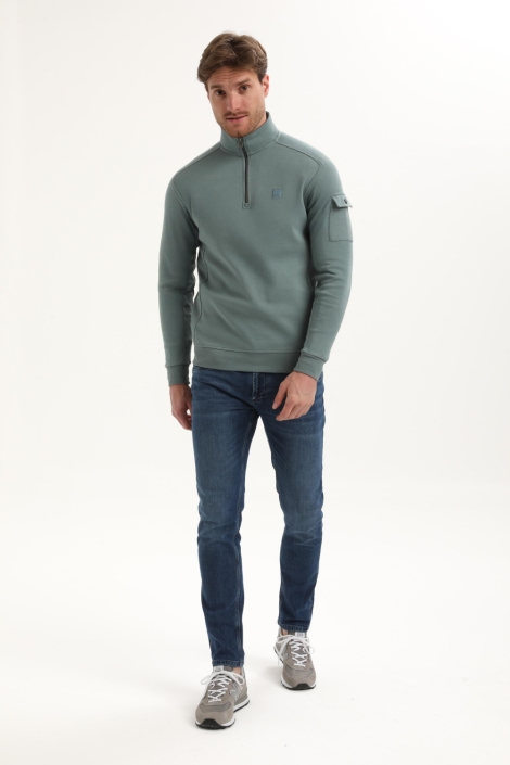 Gabbiano blauwe heren sweater | Model