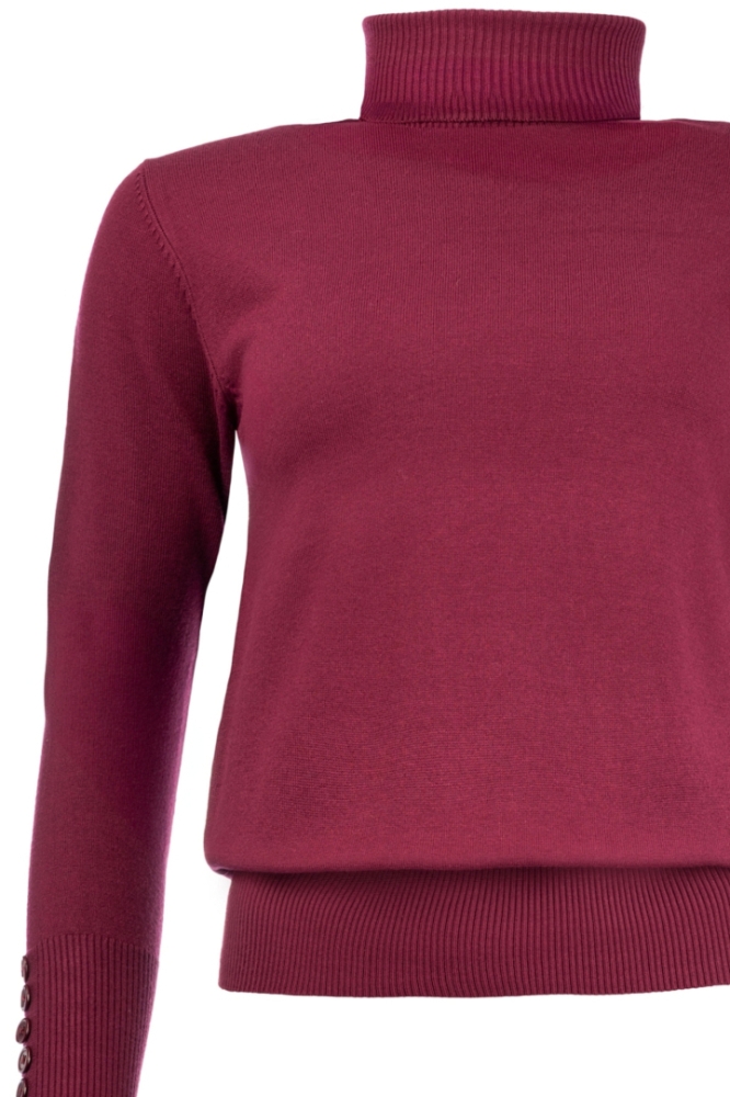 NED bordeaux dames trui | Close up