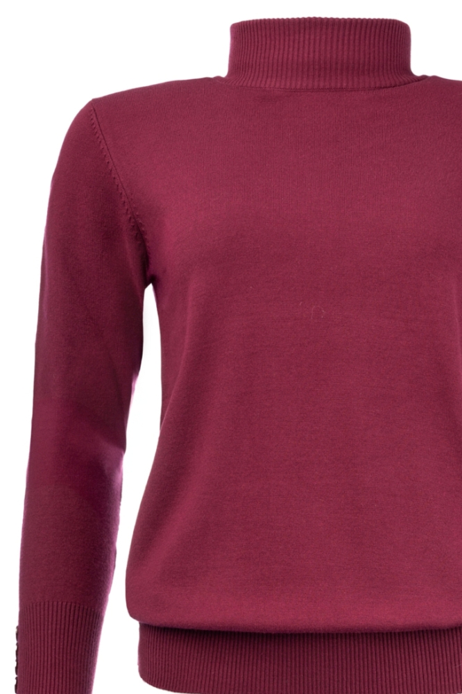 NED bordeaux dames trui | Close up