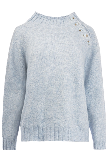 NED Trui WOOLER LS RMJ BREI MELANGE 25W1 U216 06 3000 Light Blue Melange