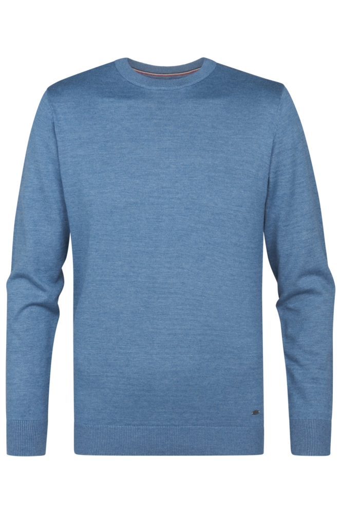 Petrol Industries blauwe heren trui | Vooraanzicht