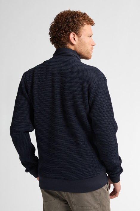 Petrol Industries blauwe heren vest | Model achteraanzicht