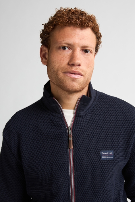 Petrol Industries blauwe heren vest | Close up