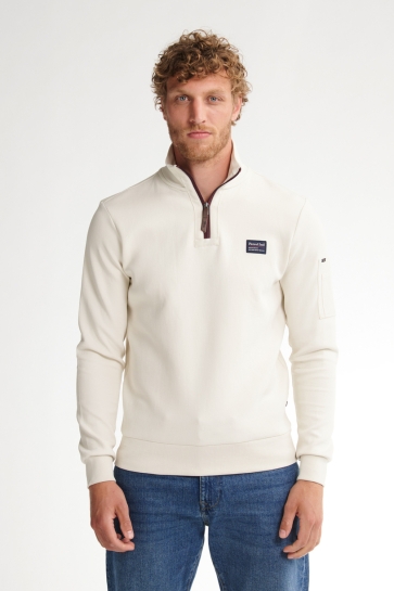 Petrol Industries HALF ZIP SWEATER PRAIRIE DU CHIEN M 3050 SWC364 0112 Seashell