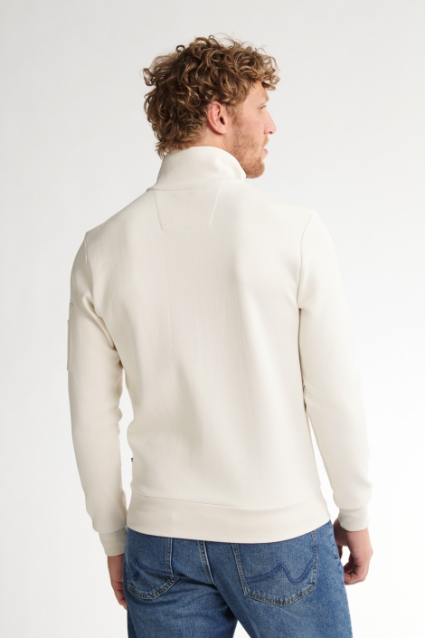Petrol Industries beige heren sweater | Model achteraanzicht