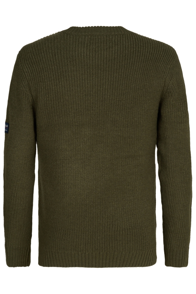 Petrol Industries groene heren trui | Achteraanzicht