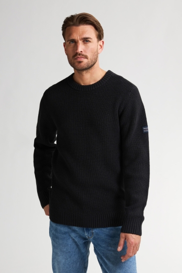 Petrol Industries GEBREIDE TRUI MET RONDE HALS M 3050 KWR263 9111 Deep Black