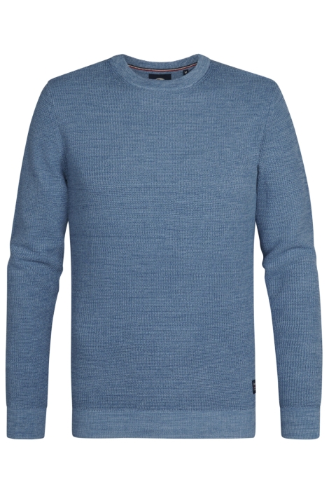 Petrol Industries blauwe heren trui | Vooraanzicht