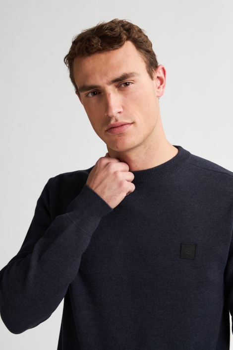 Petrol Industries blauwe heren trui | Close up
