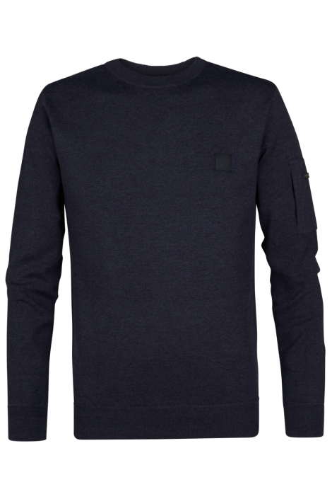 Petrol Industries blauwe heren trui | Vooraanzicht