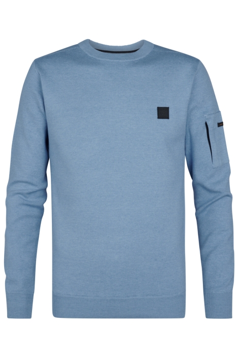 Petrol Industries blauwe heren trui | Vooraanzicht