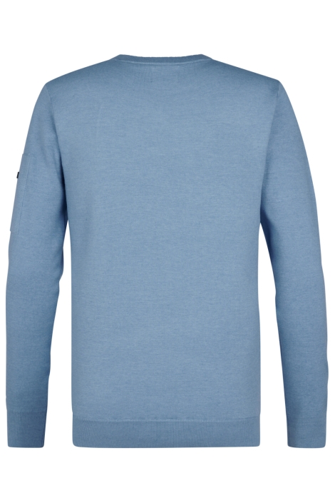 Petrol Industries blauwe heren trui | Achteraanzicht