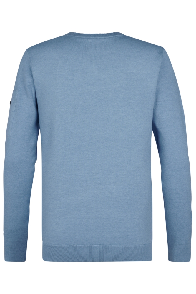 Petrol Industries blauwe heren trui | Achteraanzicht