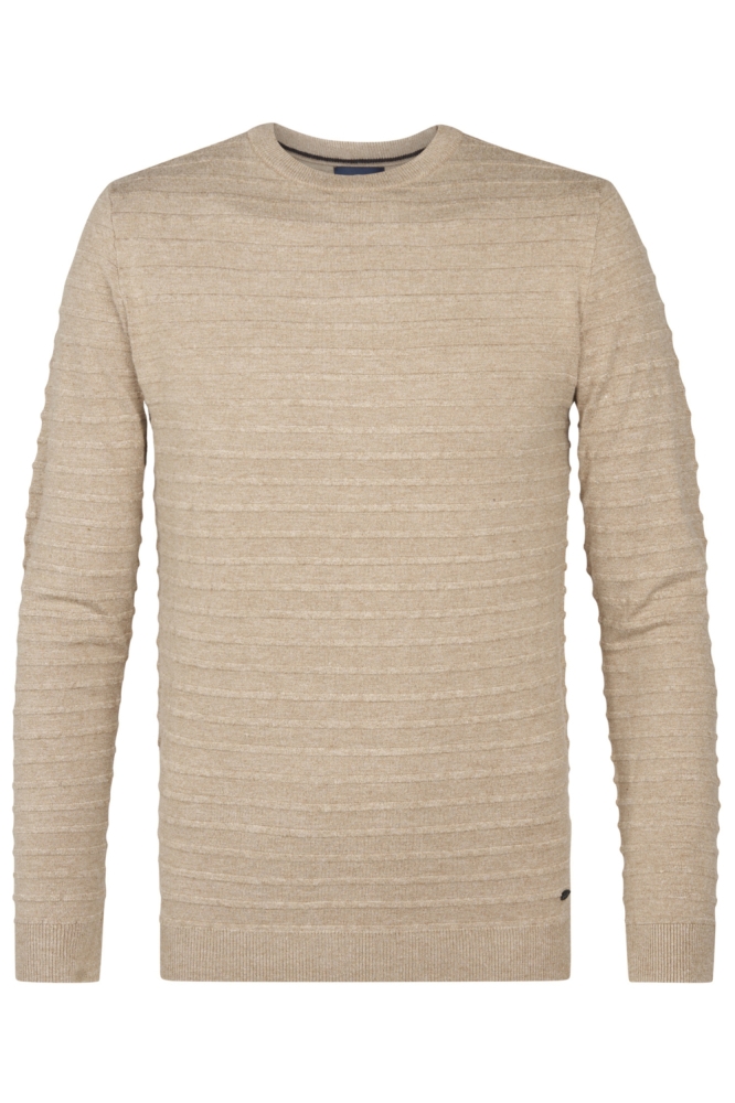 Petrol Industries camel heren trui | Vooraanzicht