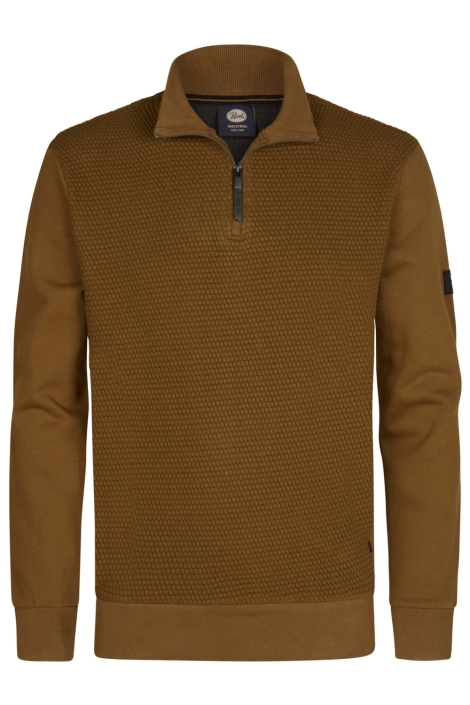 Petrol Industries bruine heren trui | Vooraanzicht