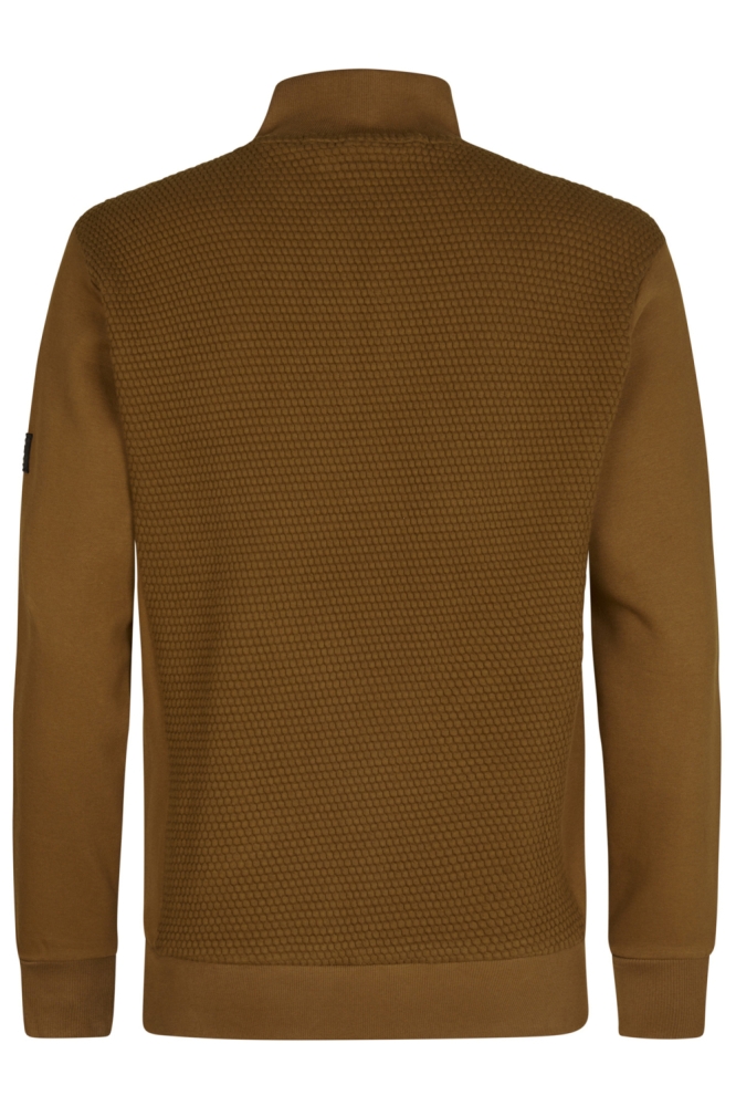 Petrol Industries bruine heren trui | Achteraanzicht