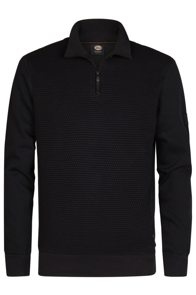 Petrol Industries zwarte heren sweater | Vooraanzicht