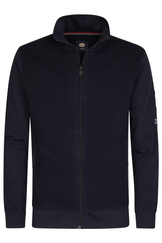 Petrol Industries blauwe heren vest | Vooraanzicht