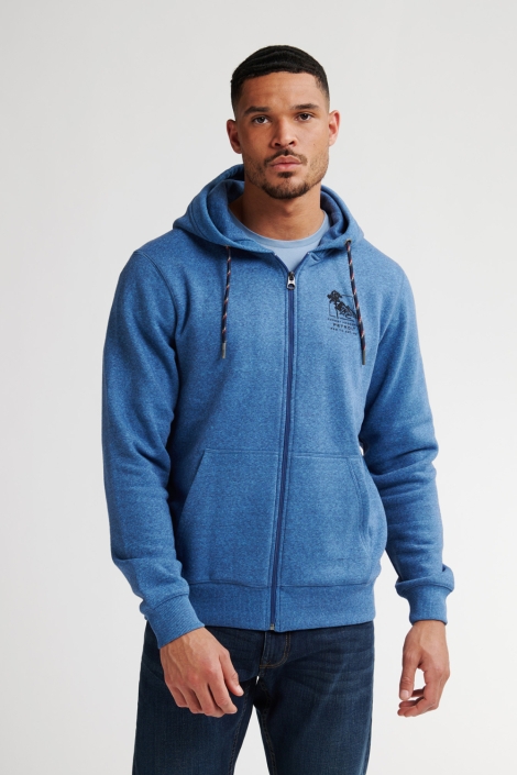 Petrol Industries blauwe heren vest | Model vooraanzicht