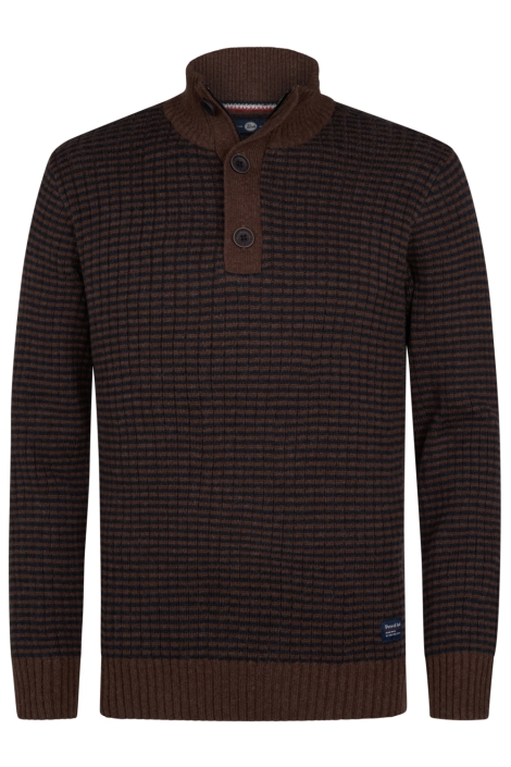 Petrol Industries bruine heren trui | Vooraanzicht