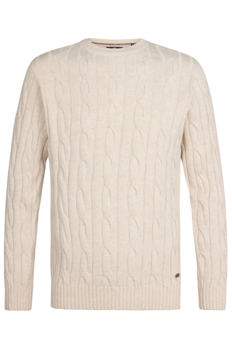 Petrol Industries beige heren trui | Vooraanzicht