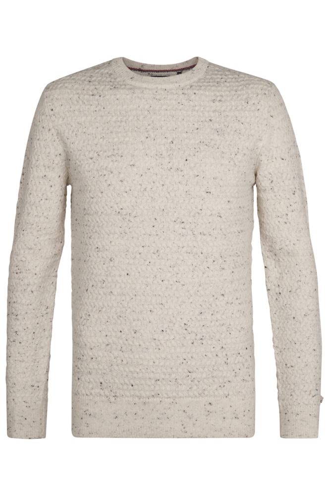 Petrol Industries beige heren trui | Vooraanzicht