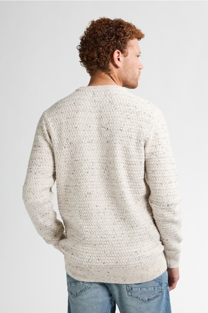 Petrol Industries beige heren trui | Model achteraanzicht