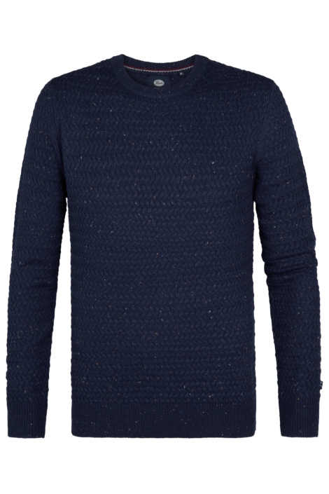 Petrol Industries blauwe heren trui | Vooraanzicht