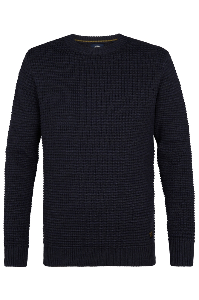 Petrol Industries zwarte heren trui | Vooraanzicht