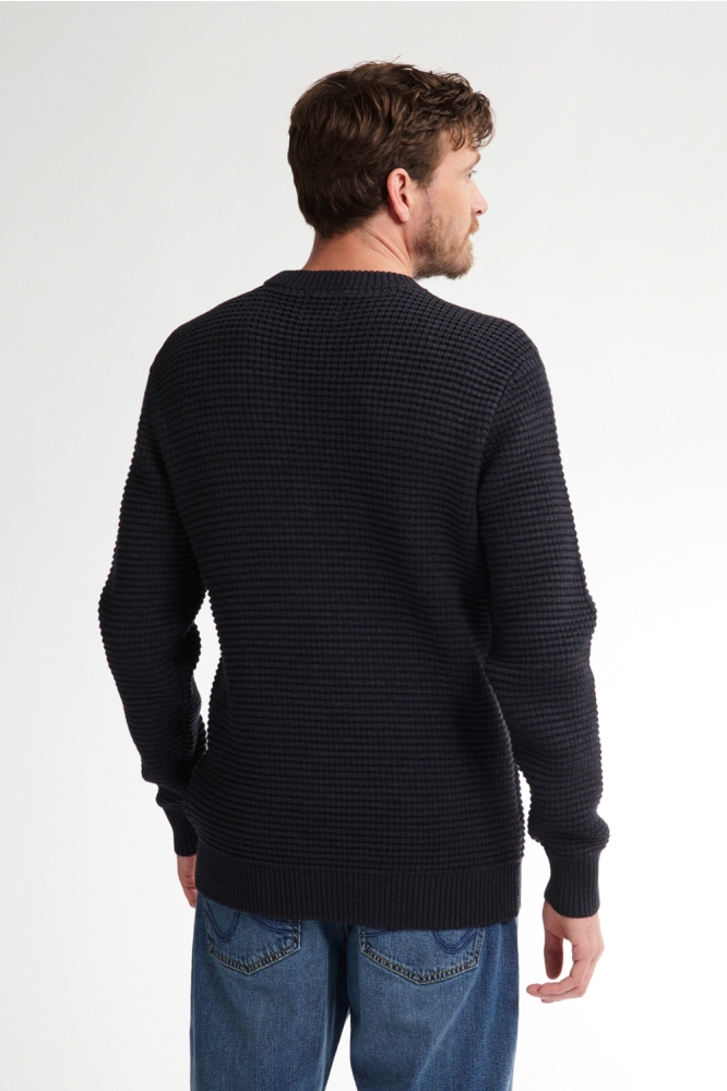 Petrol Industries zwarte heren trui | Model achteraanzicht