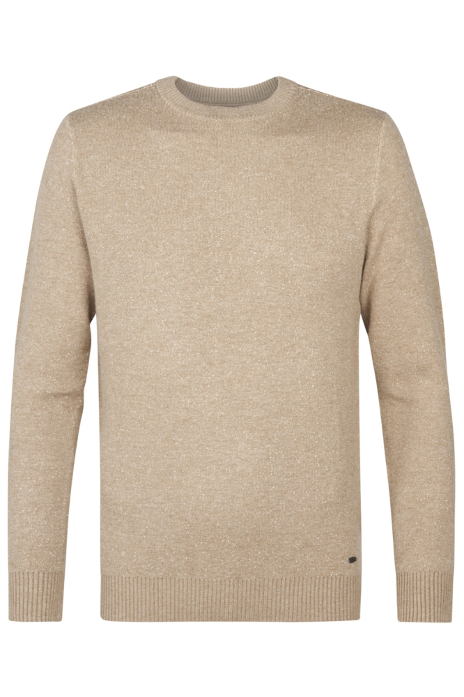 Petrol Industries zand heren trui | Vooraanzicht