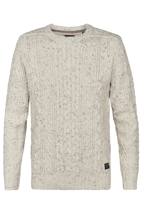 Petrol Industries beige heren trui | Vooraanzicht