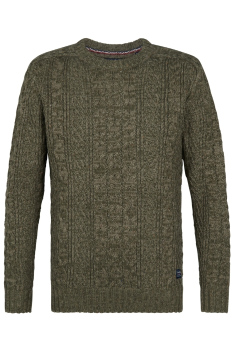 Petrol Industries groene heren trui | Vooraanzicht