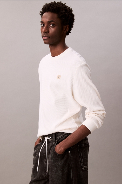 Calvin Klein beige heren t-shirt | Model zijaanzicht