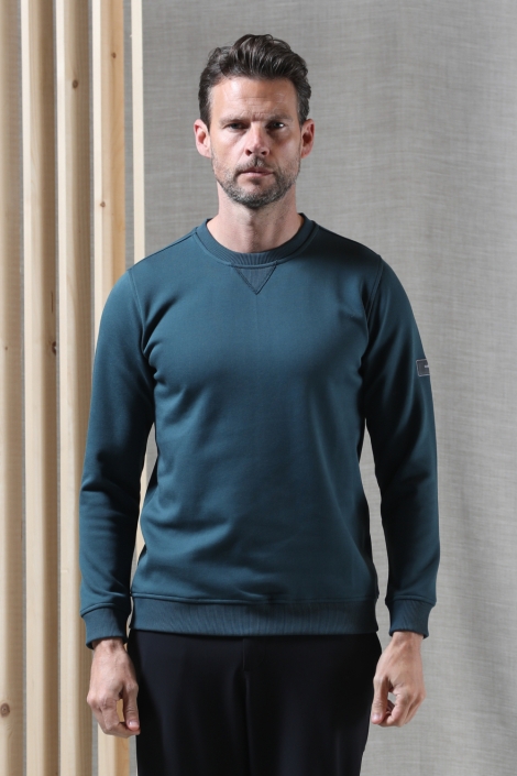 Gabbiano groene heren sweater | Model vooraanzicht