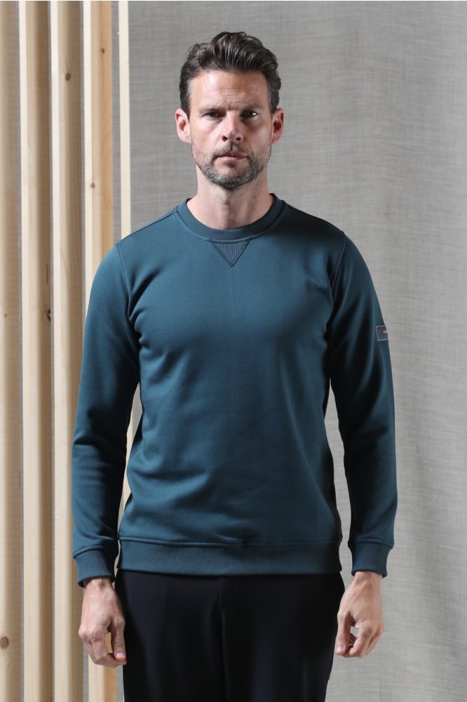Gabbiano groene heren sweater | Model vooraanzicht